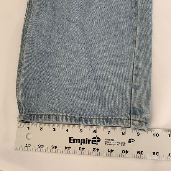 White Fox Jeans Women M Wide Leg Light Wash Blue Denim Distressed 30x31 Baggy - Picture 9 of 11